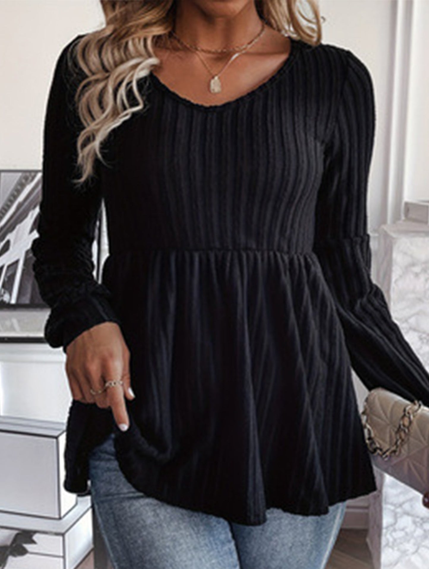 Loose and slim round neck oversized T-shirt