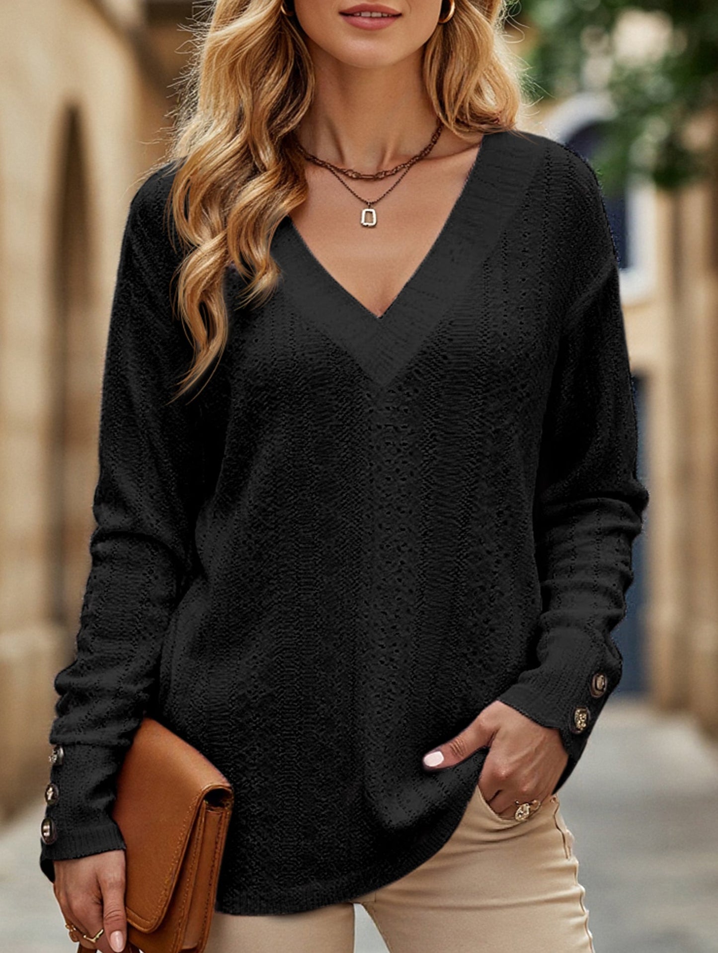 Button-down lace embroidered shirt