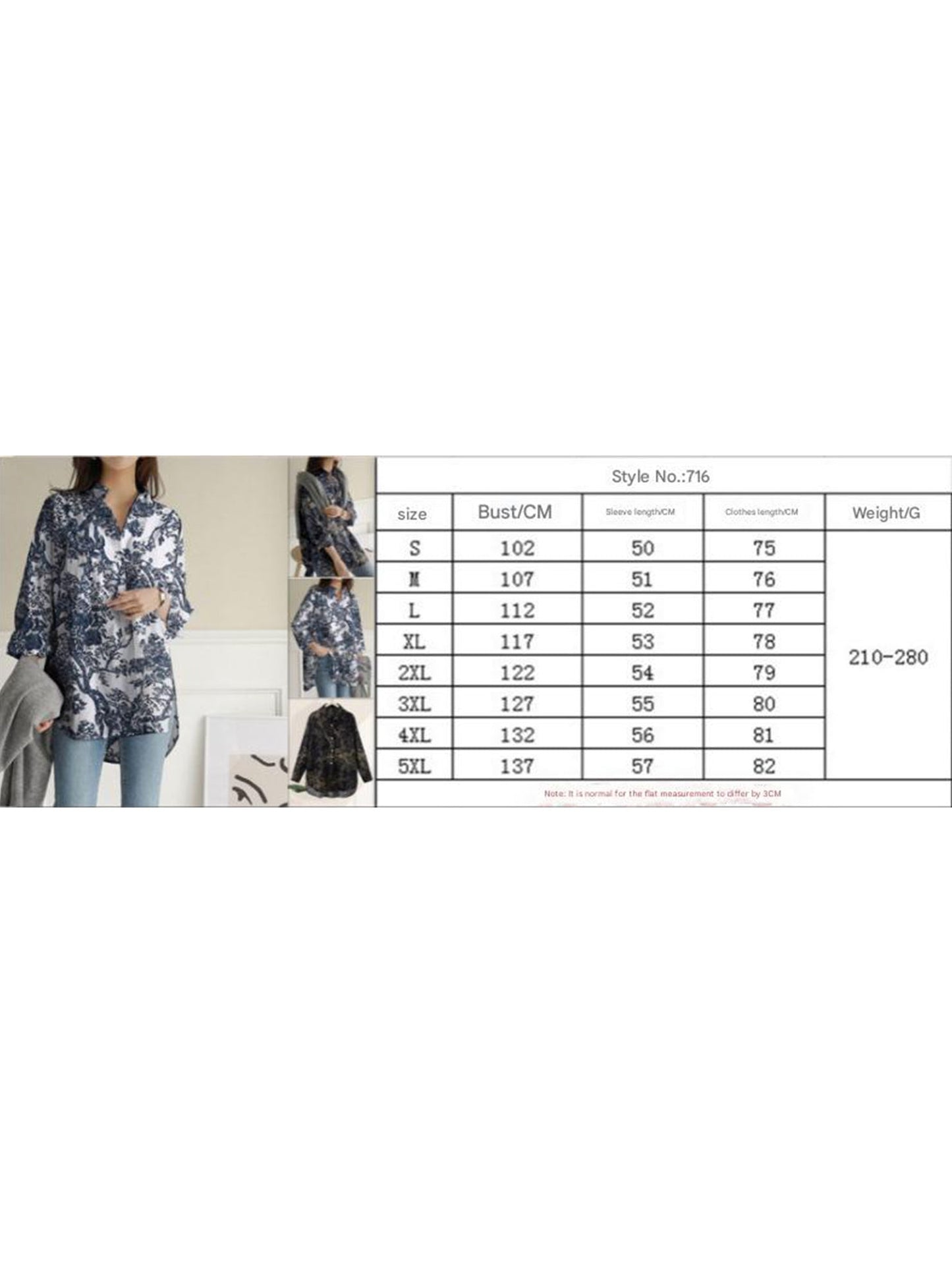 Digital Printed Casual Irregular Shirt