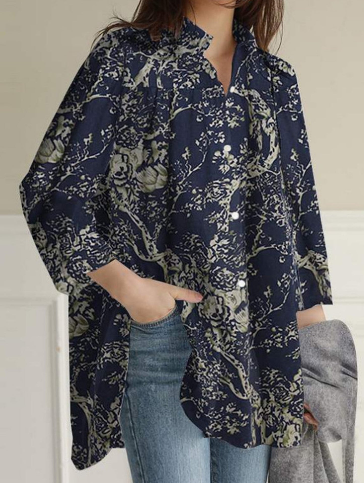 Digital Printed Casual Irregular Shirt