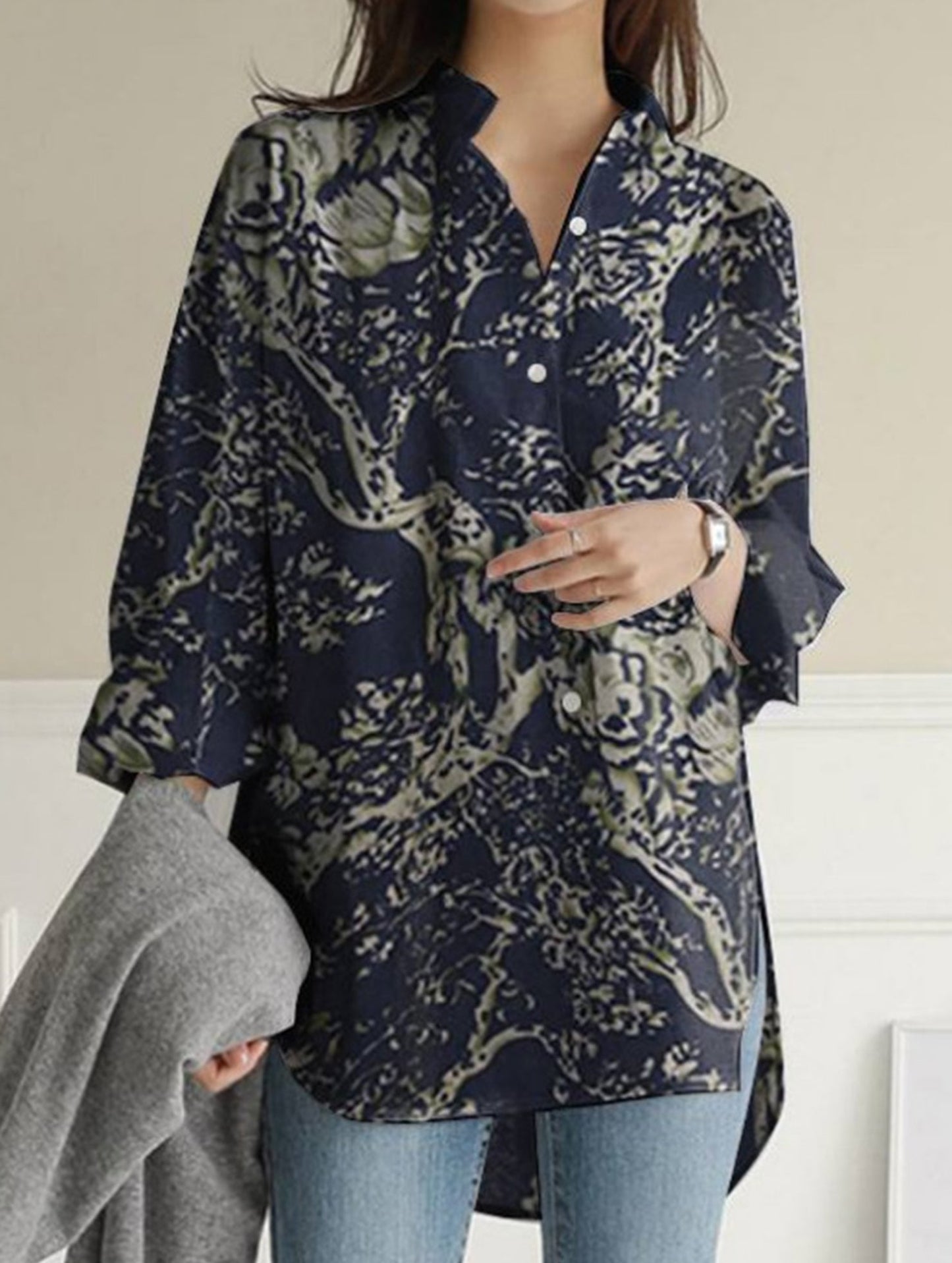 Digital Printed Casual Irregular Shirt