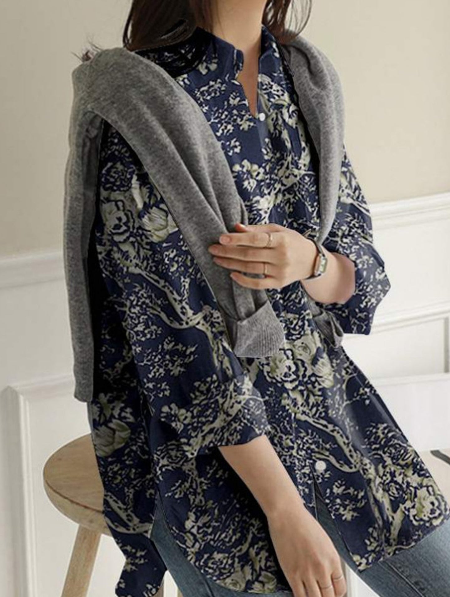 Digital Printed Casual Irregular Shirt