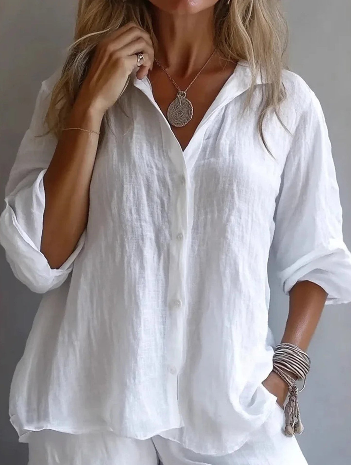 Casual tops button-down shirts
