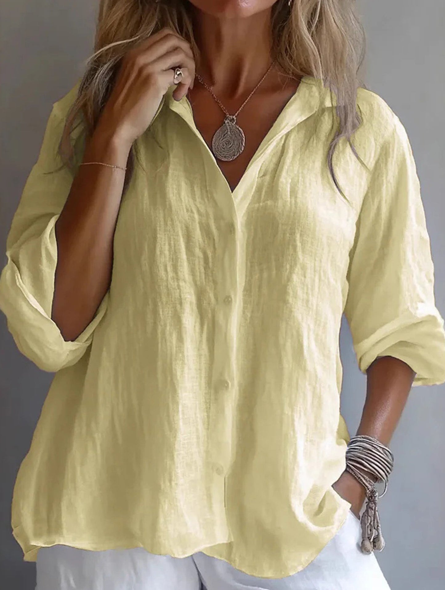 Casual tops button-down shirts