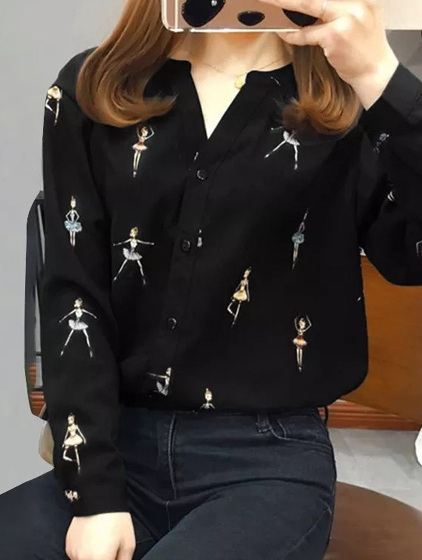 casual character print shirt