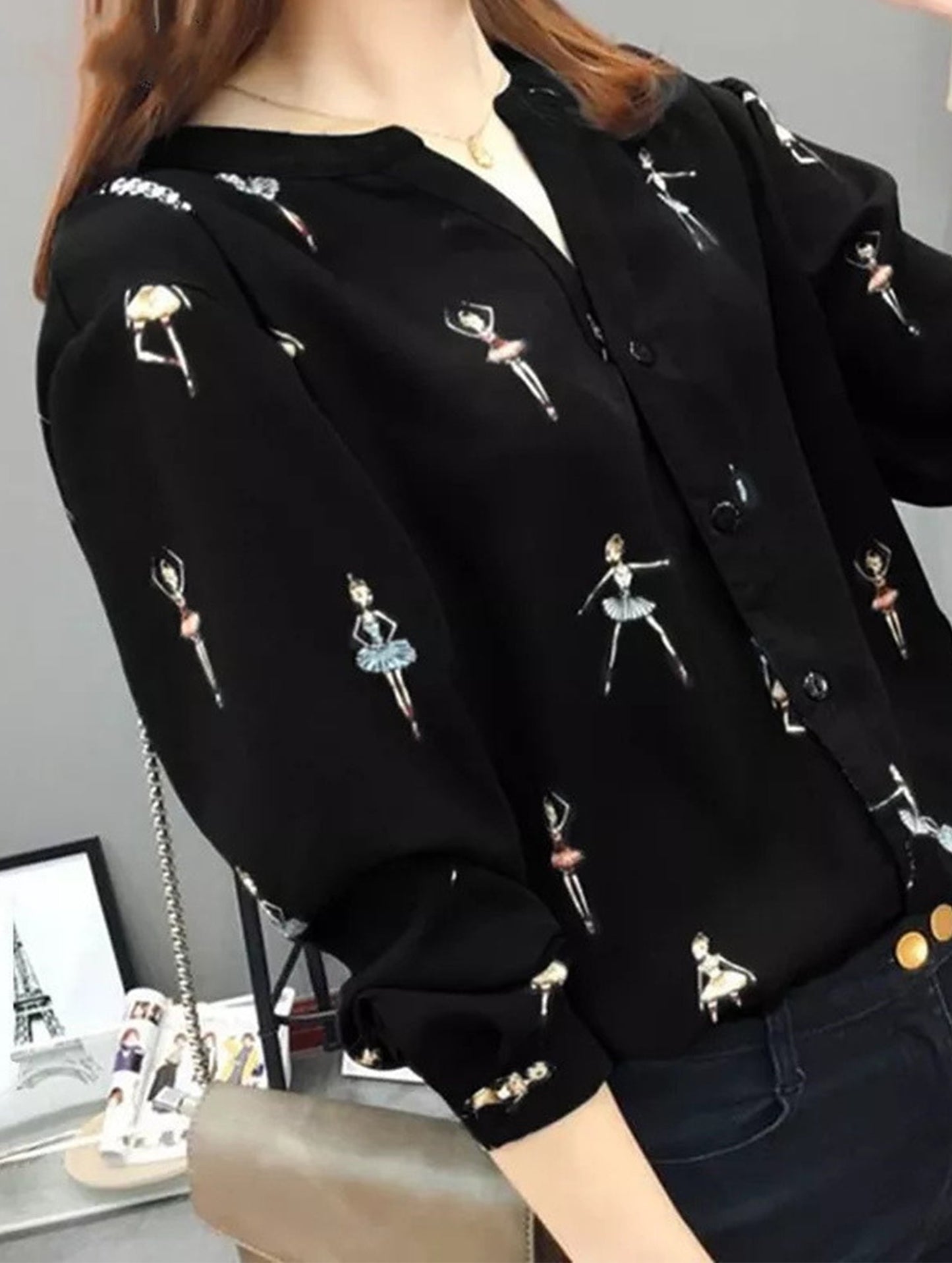 casual character print shirt