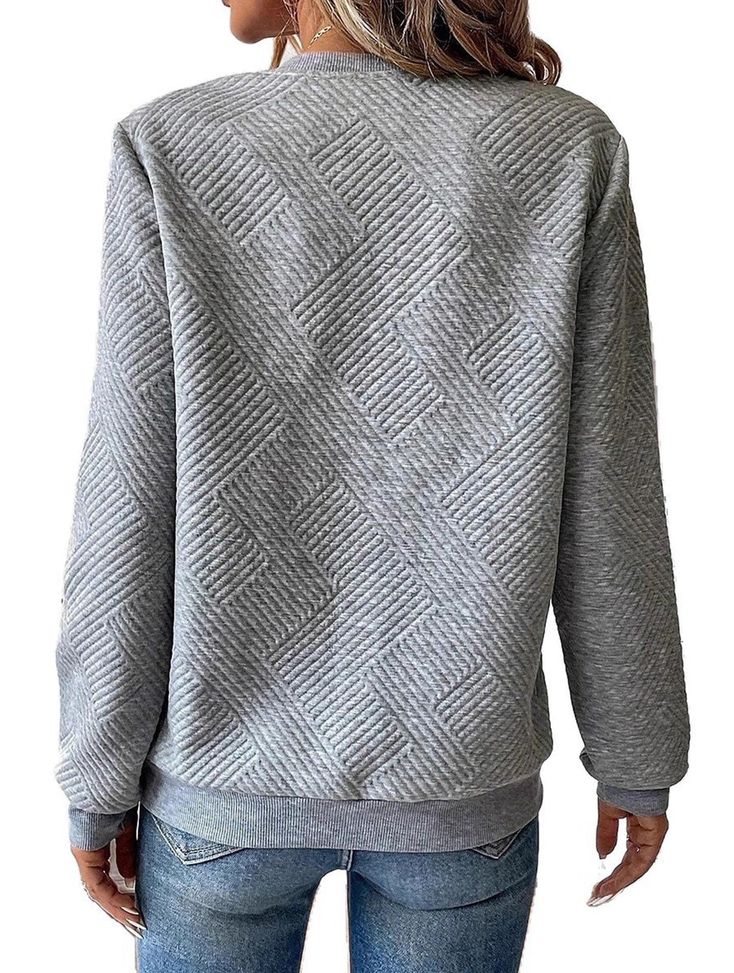 Casual knitted zipper long-sleeved sweatshirt