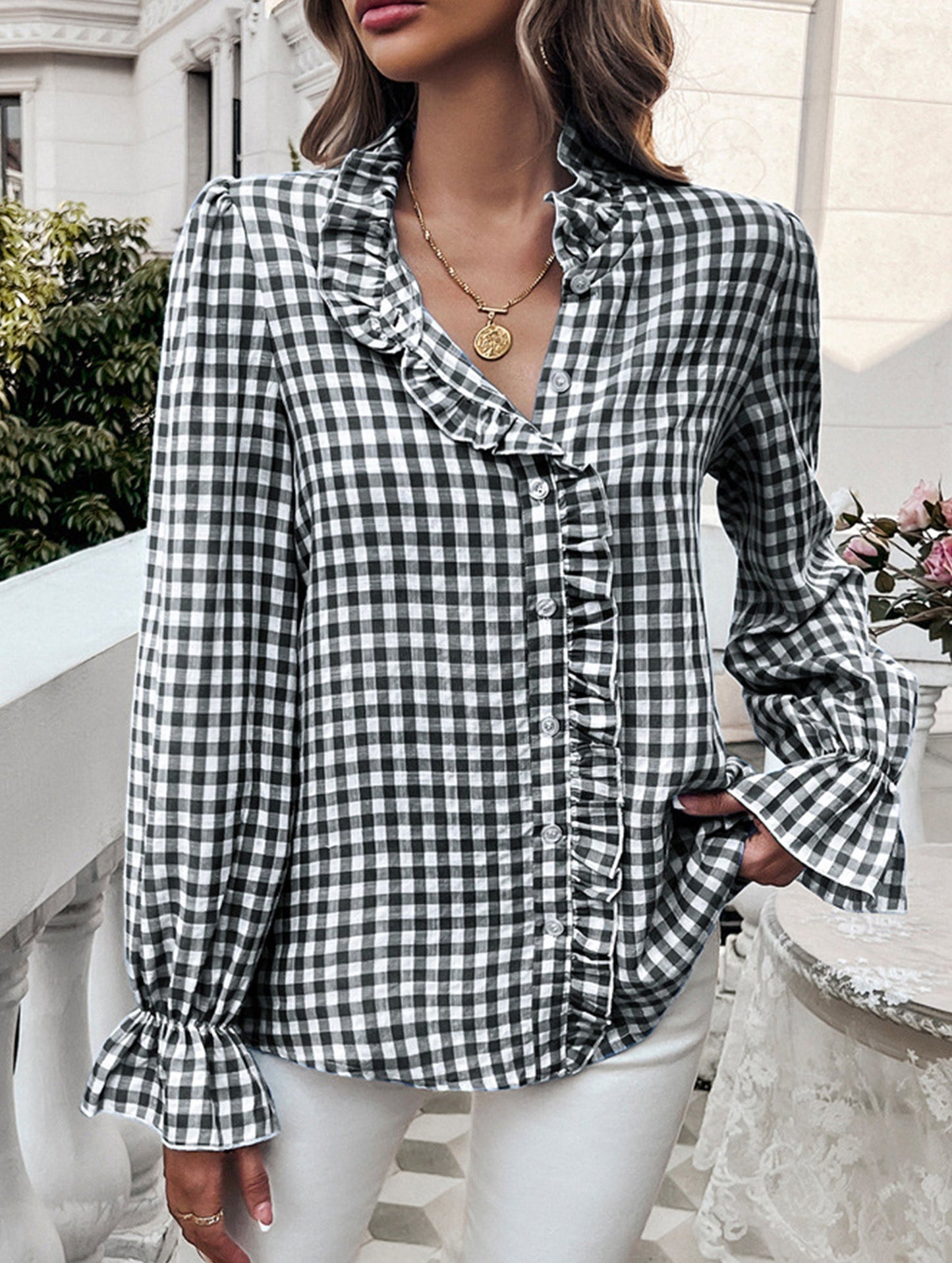 Vintage Contrast Button-Down Shirt