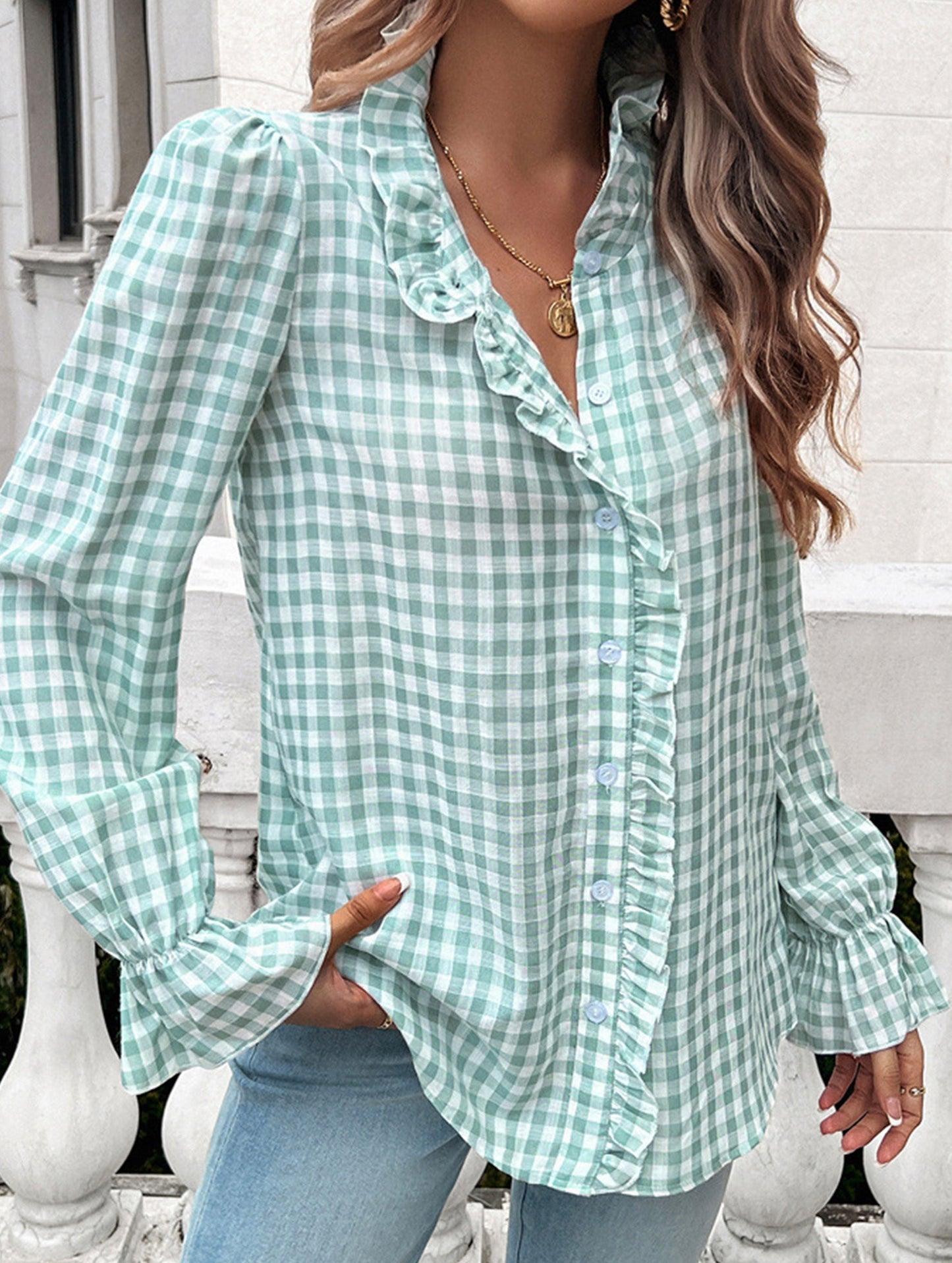 Vintage Contrast Button-Down Shirt