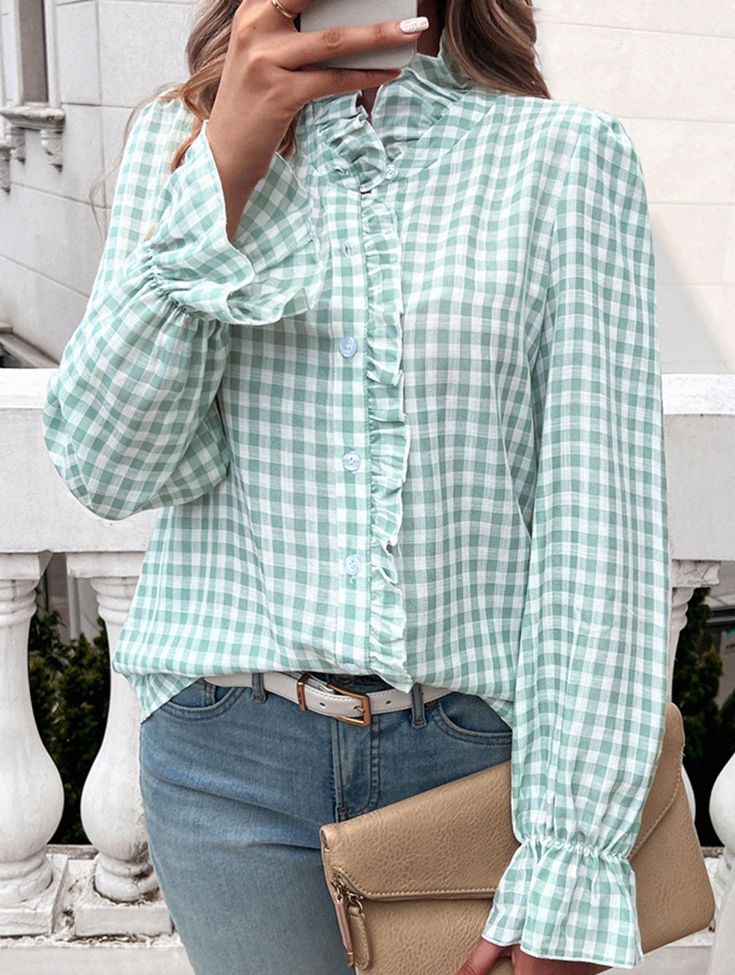 Vintage Contrast Button-Down Shirt