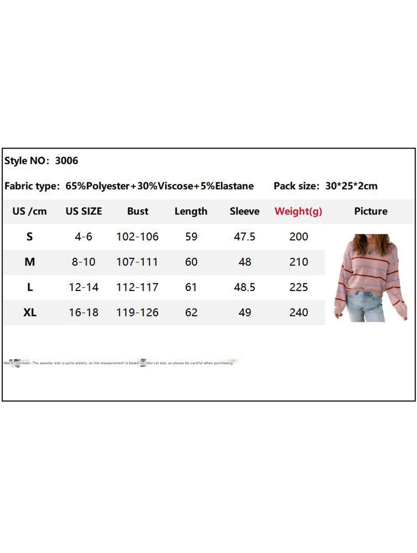 Colorful striped long-sleeved loose sweater