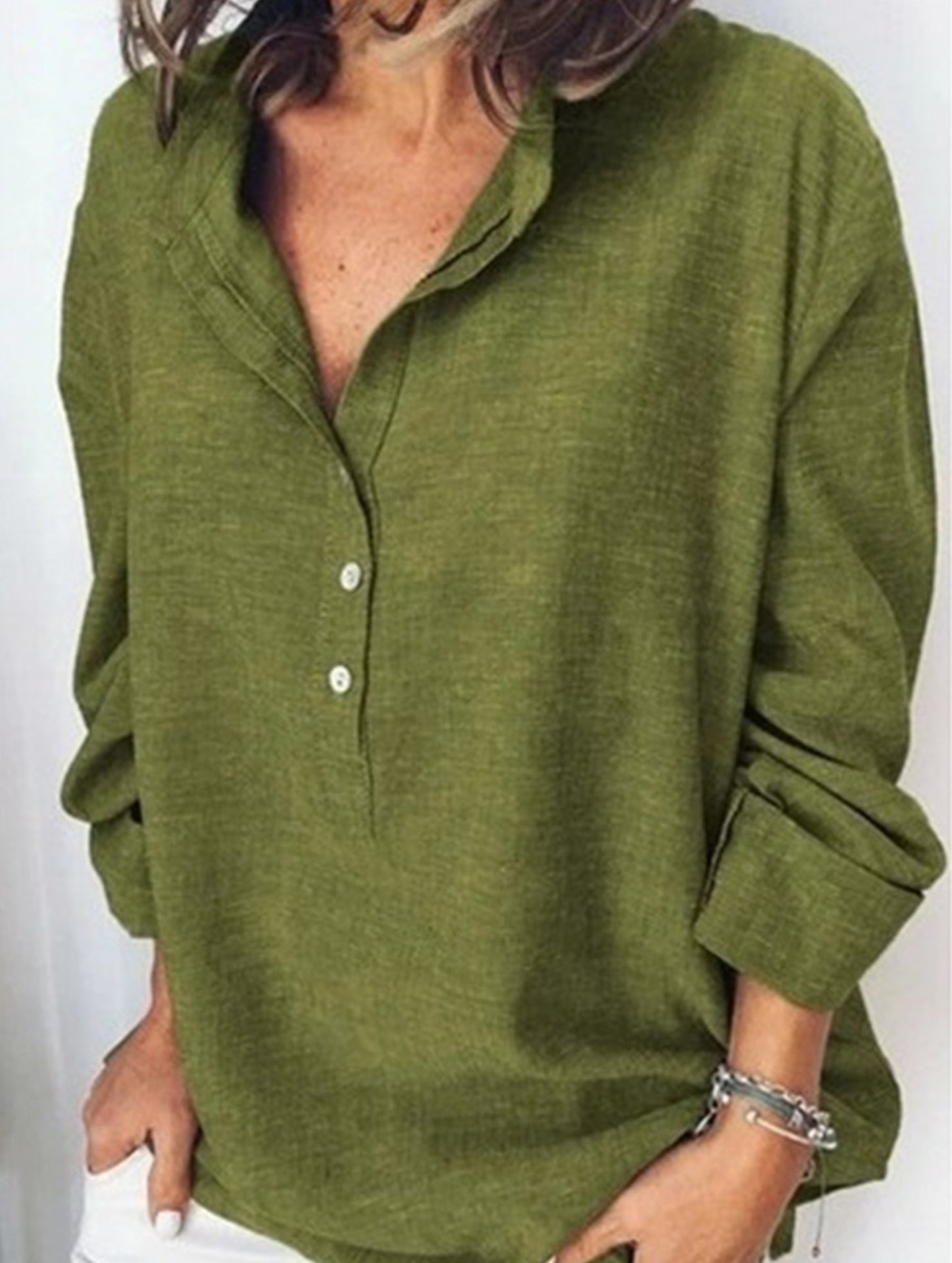 Loose long-sleeved casual shirt