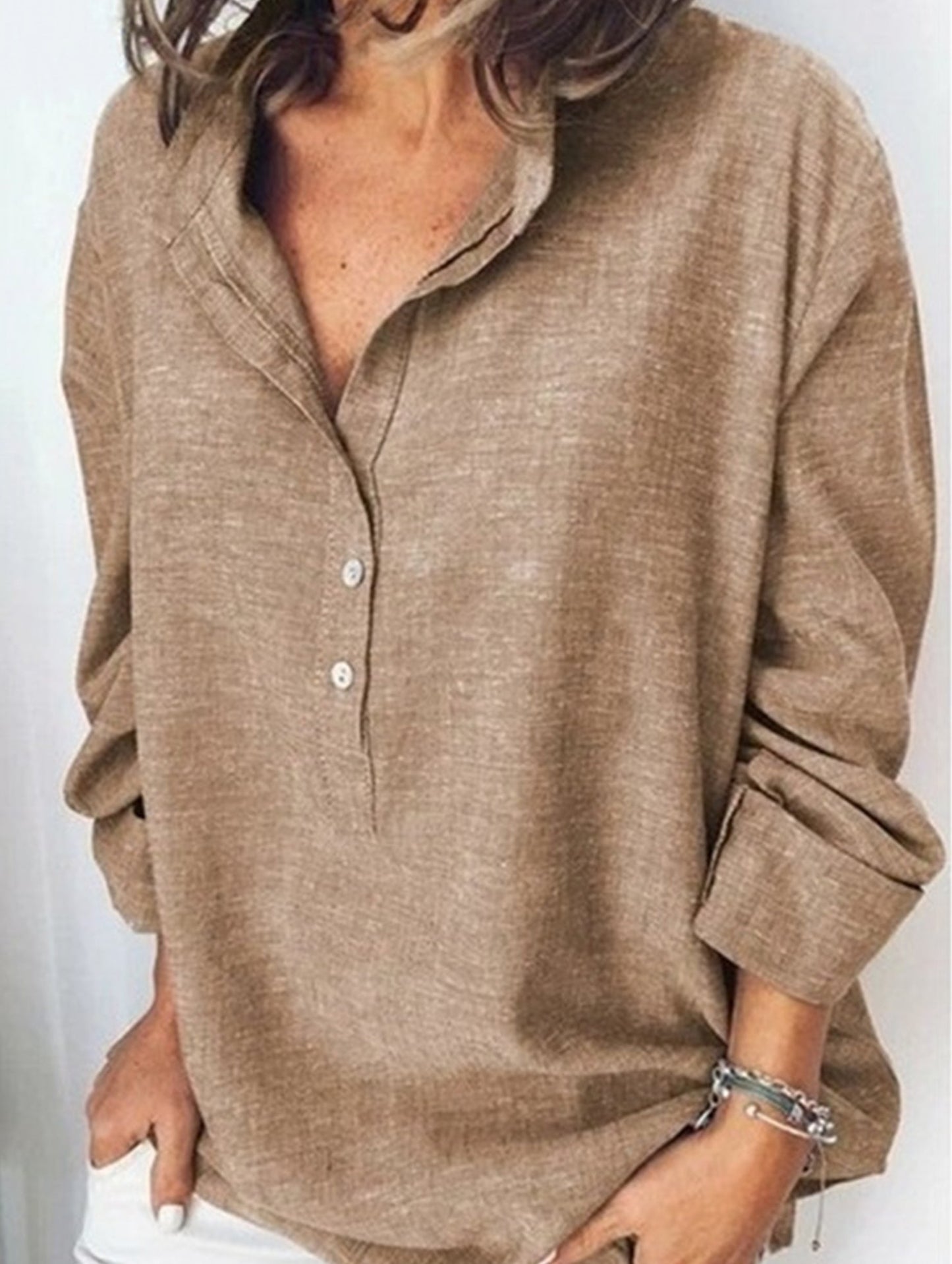 Loose long-sleeved casual shirt