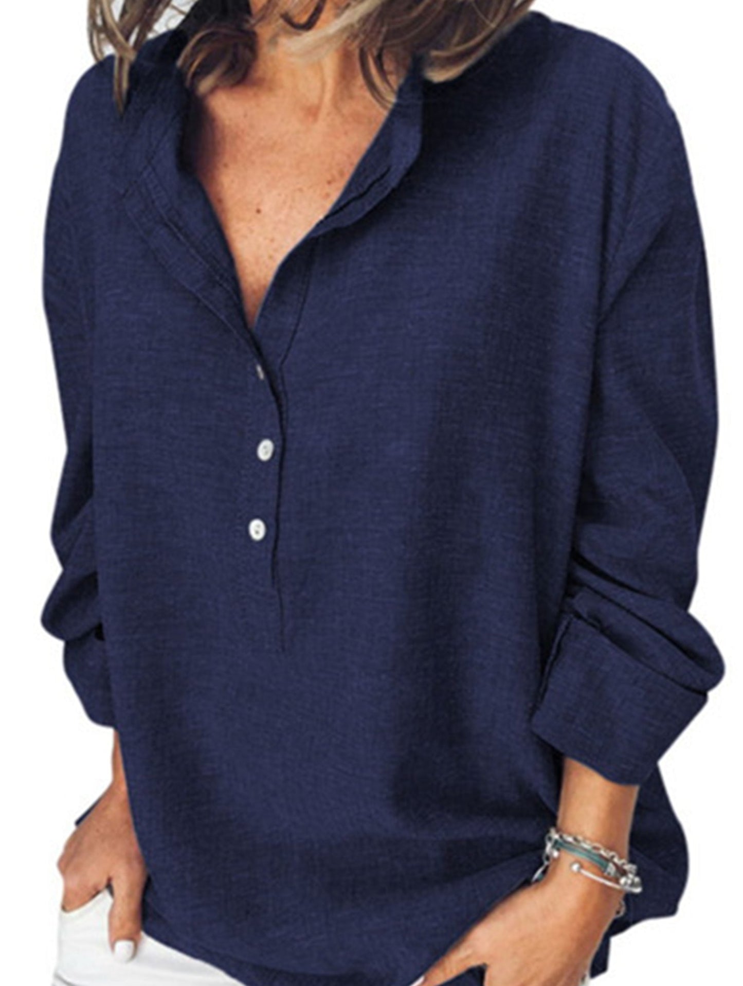 Loose long-sleeved casual shirt