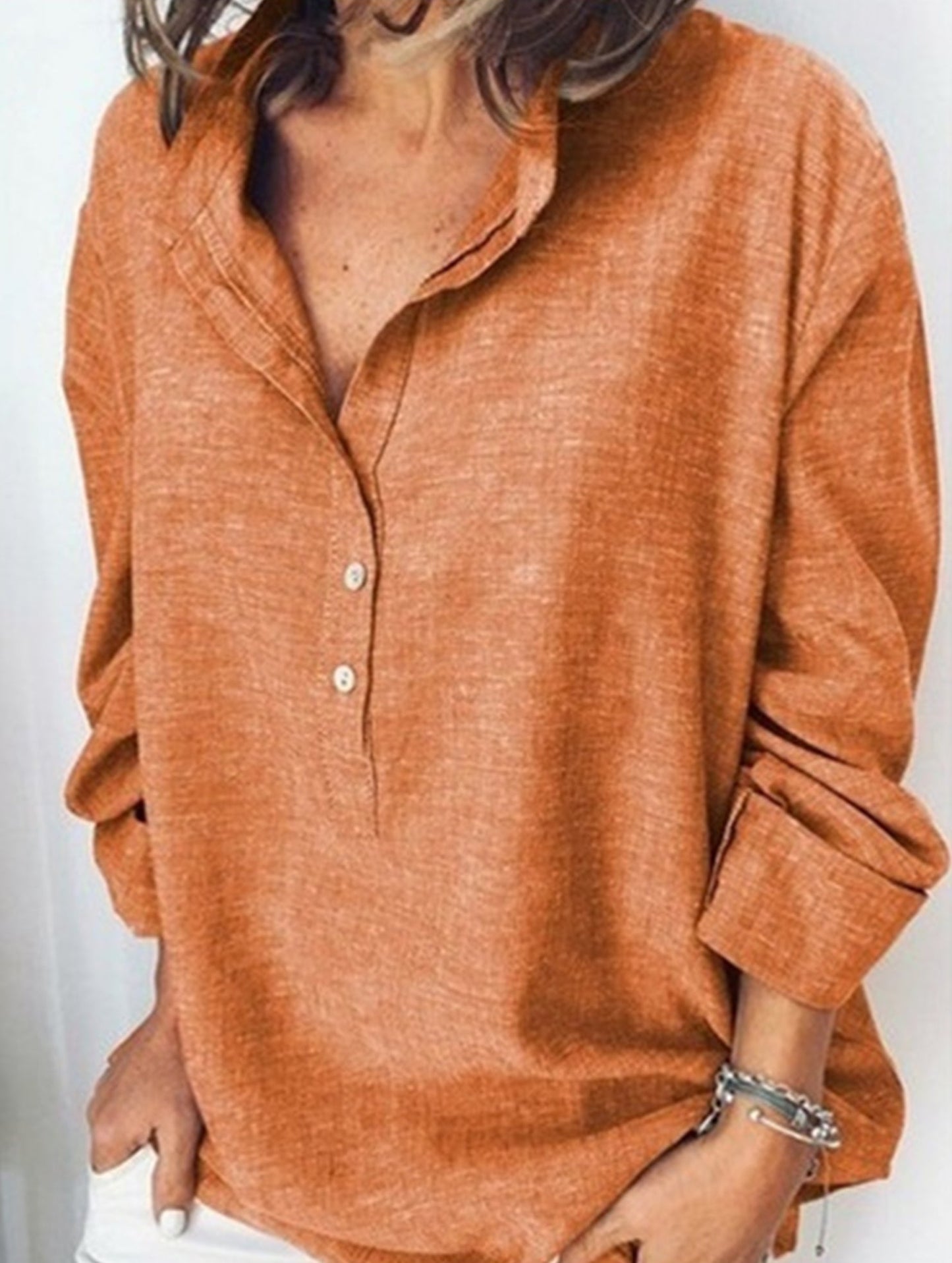 Loose long-sleeved casual shirt