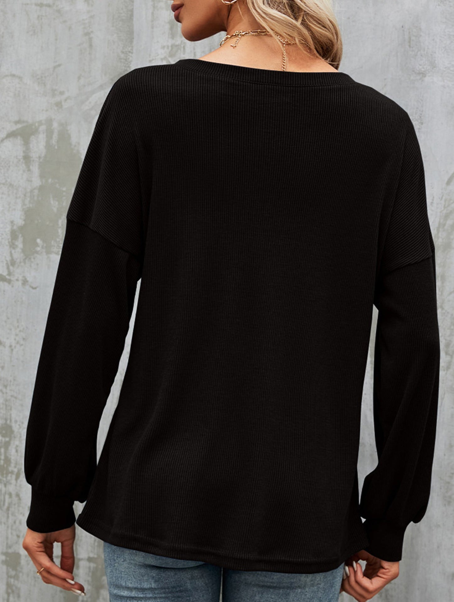 Casual loose button waist T-shirt