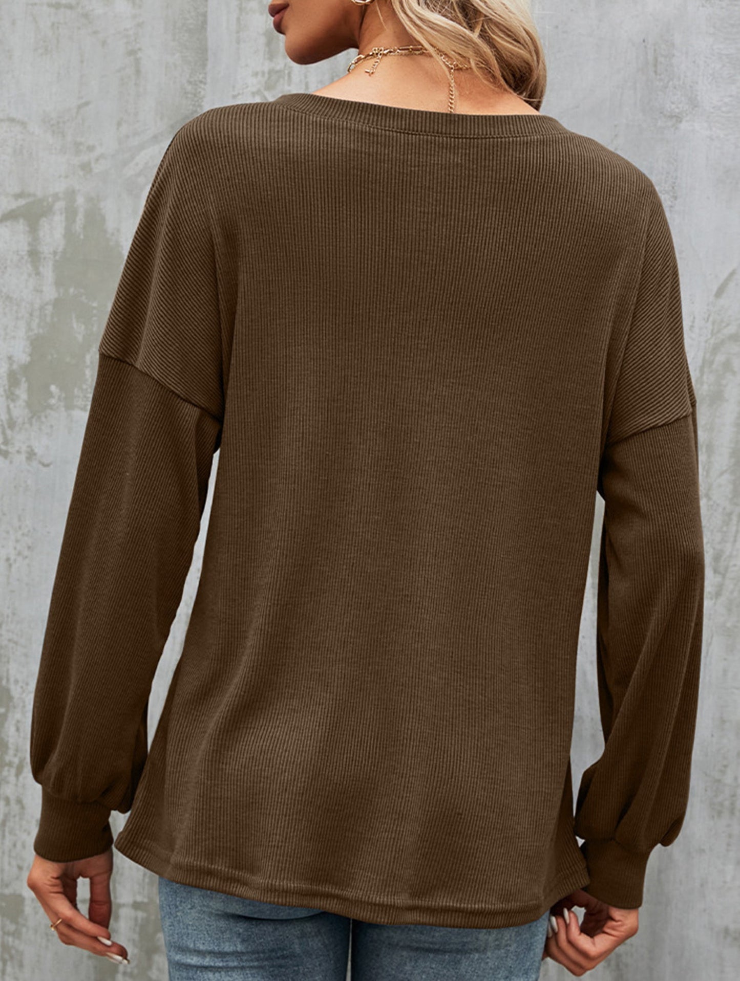 Casual loose button waist T-shirt