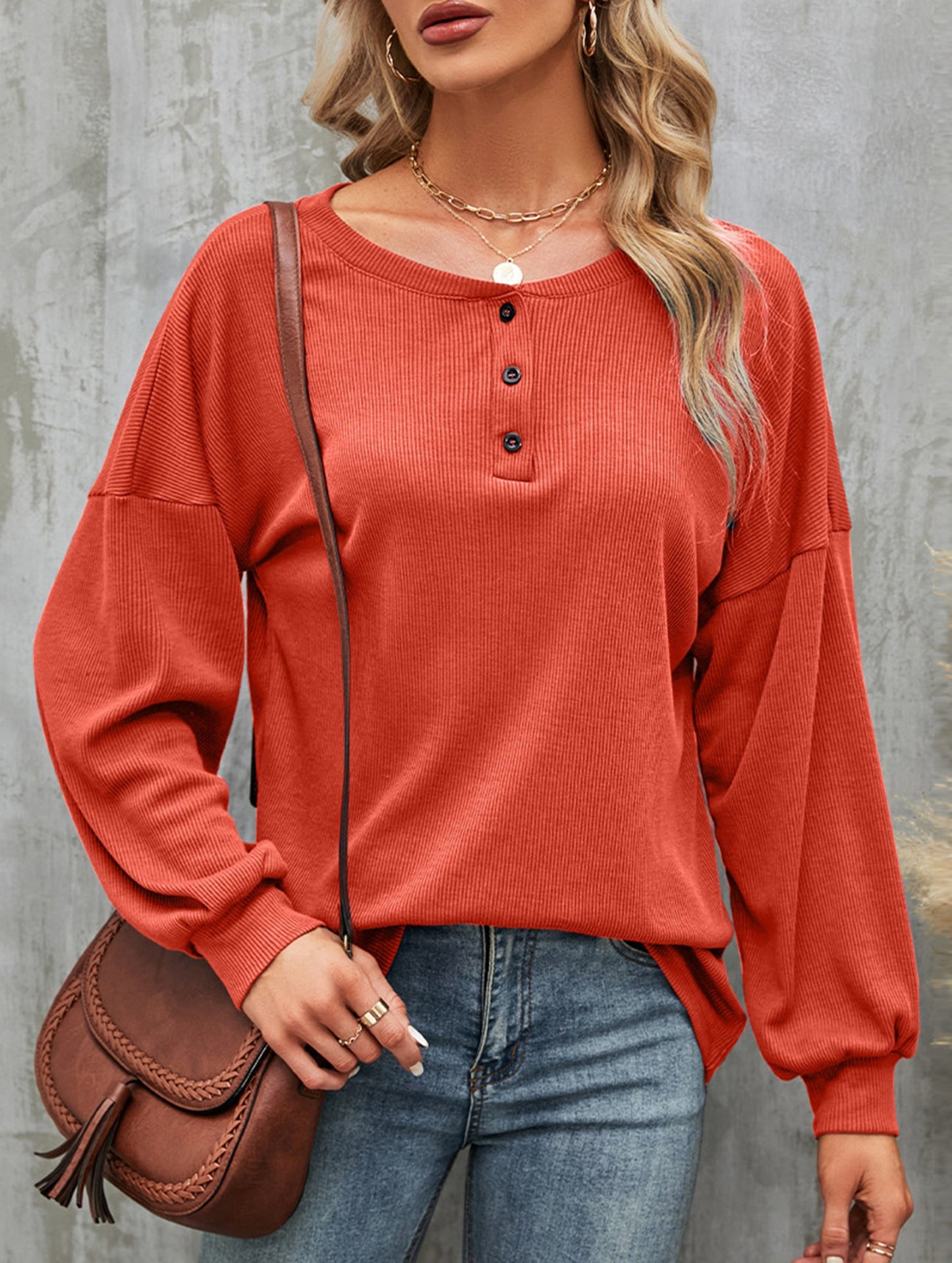 Casual loose button waist T-shirt