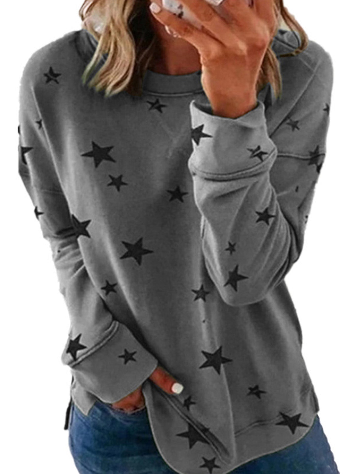 Casual loose large size long-sleeved T-shirt