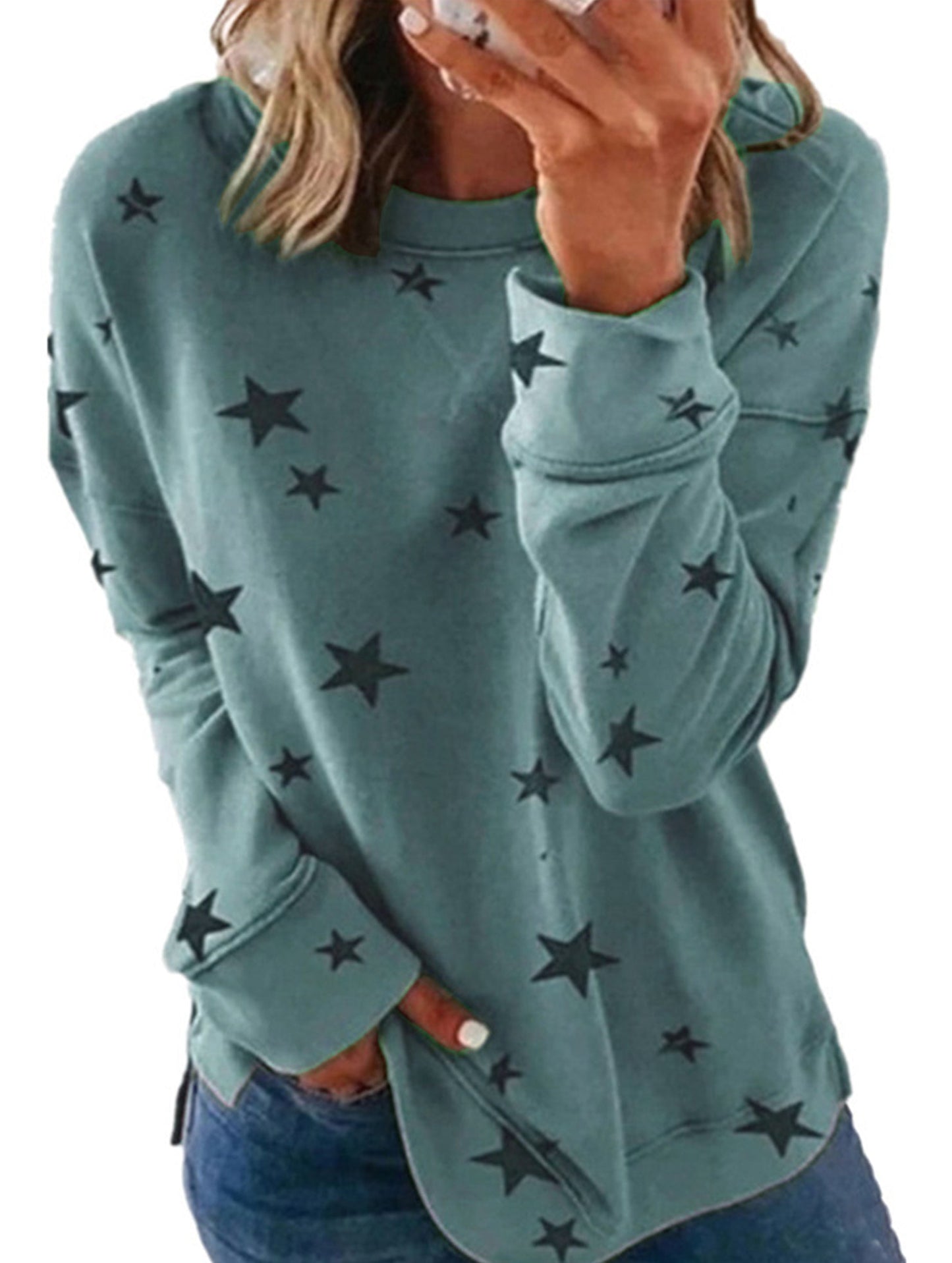 Casual loose large size long-sleeved T-shirt