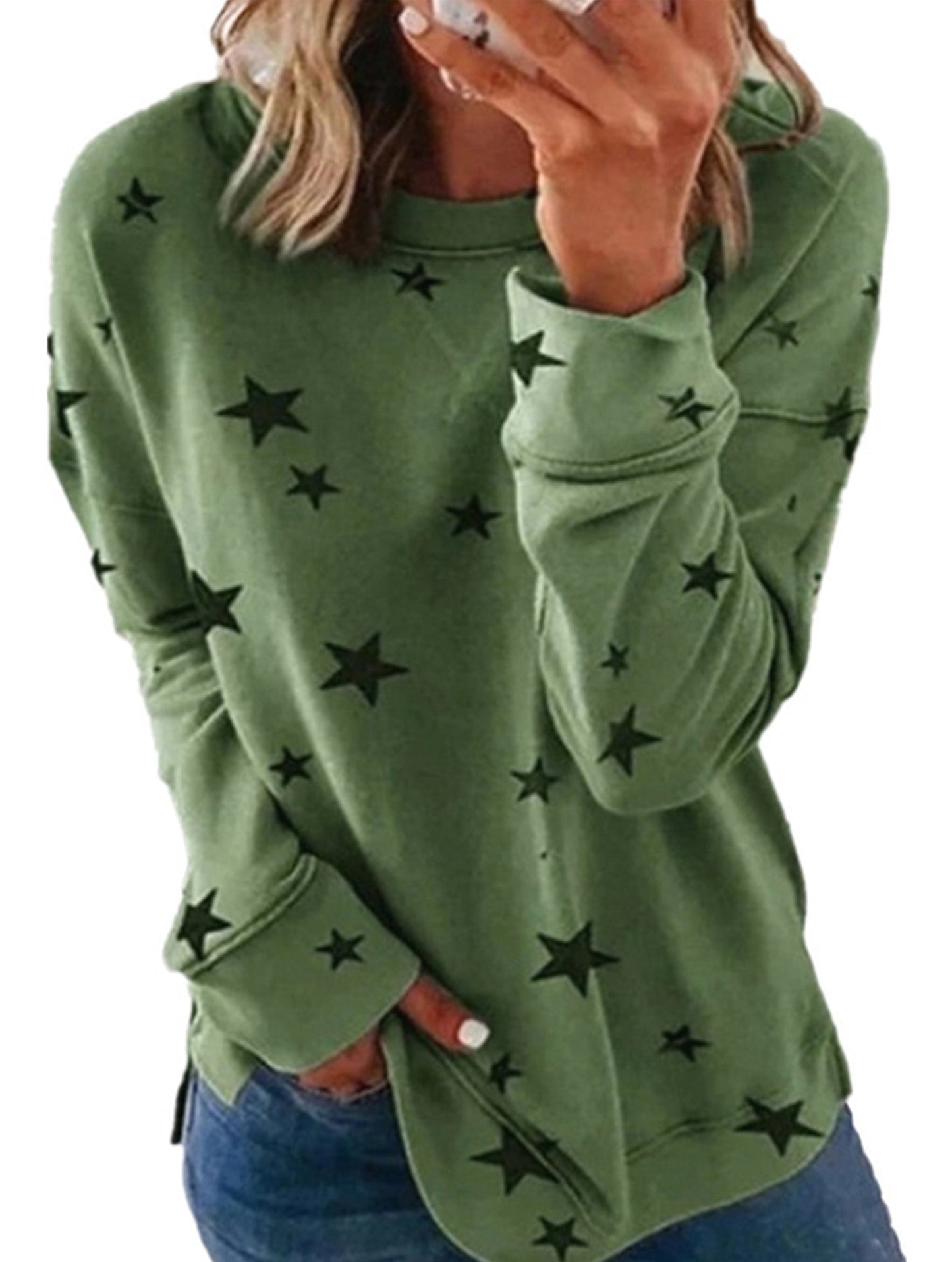 Casual loose large size long-sleeved T-shirt