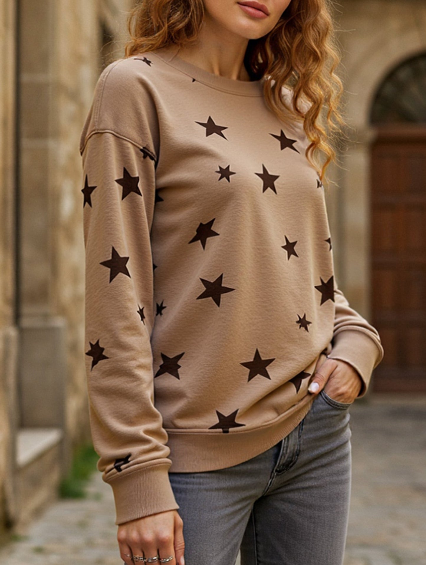 Casual loose large size long-sleeved T-shirt