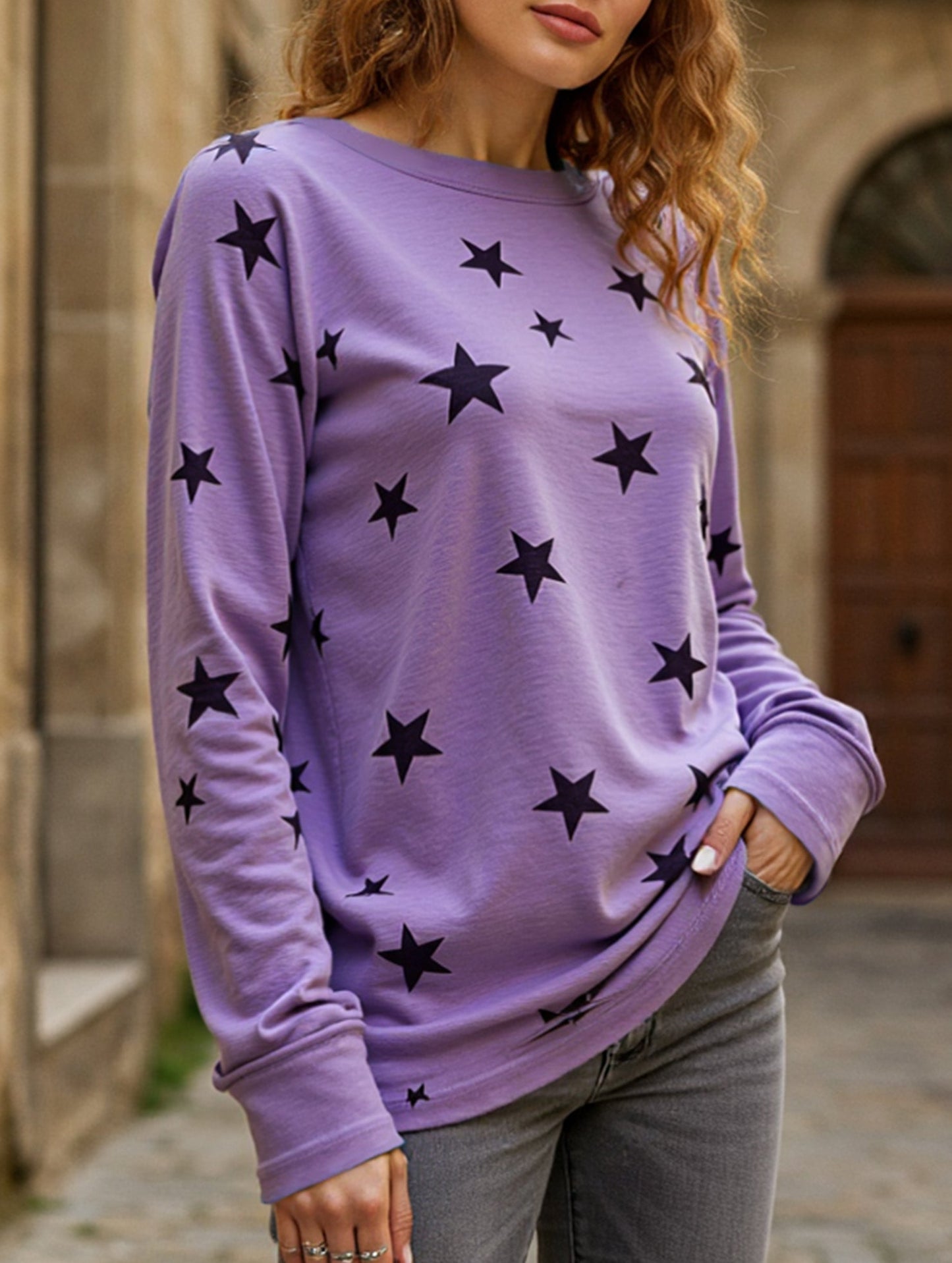 Casual loose large size long-sleeved T-shirt