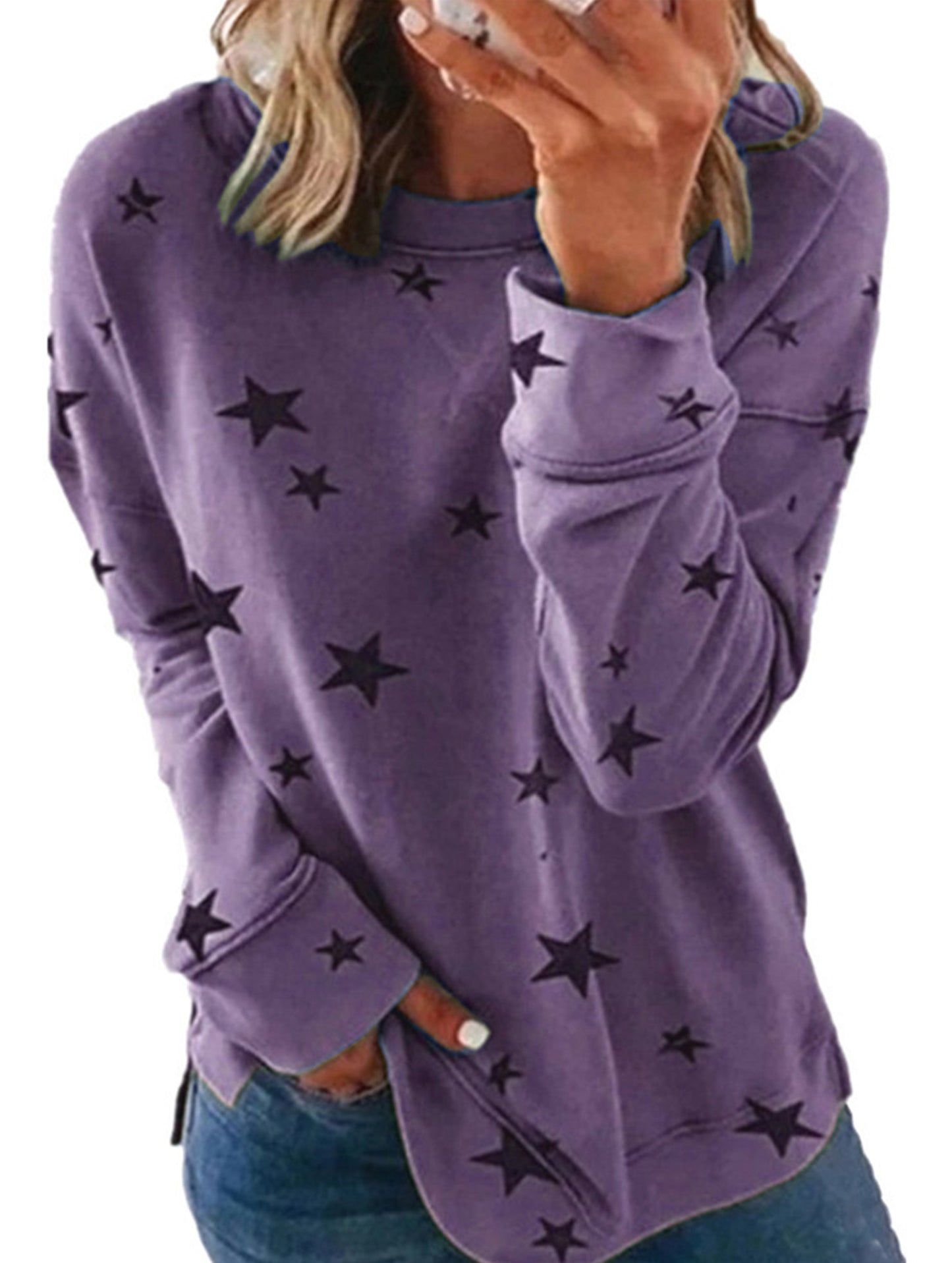 Casual loose large size long-sleeved T-shirt