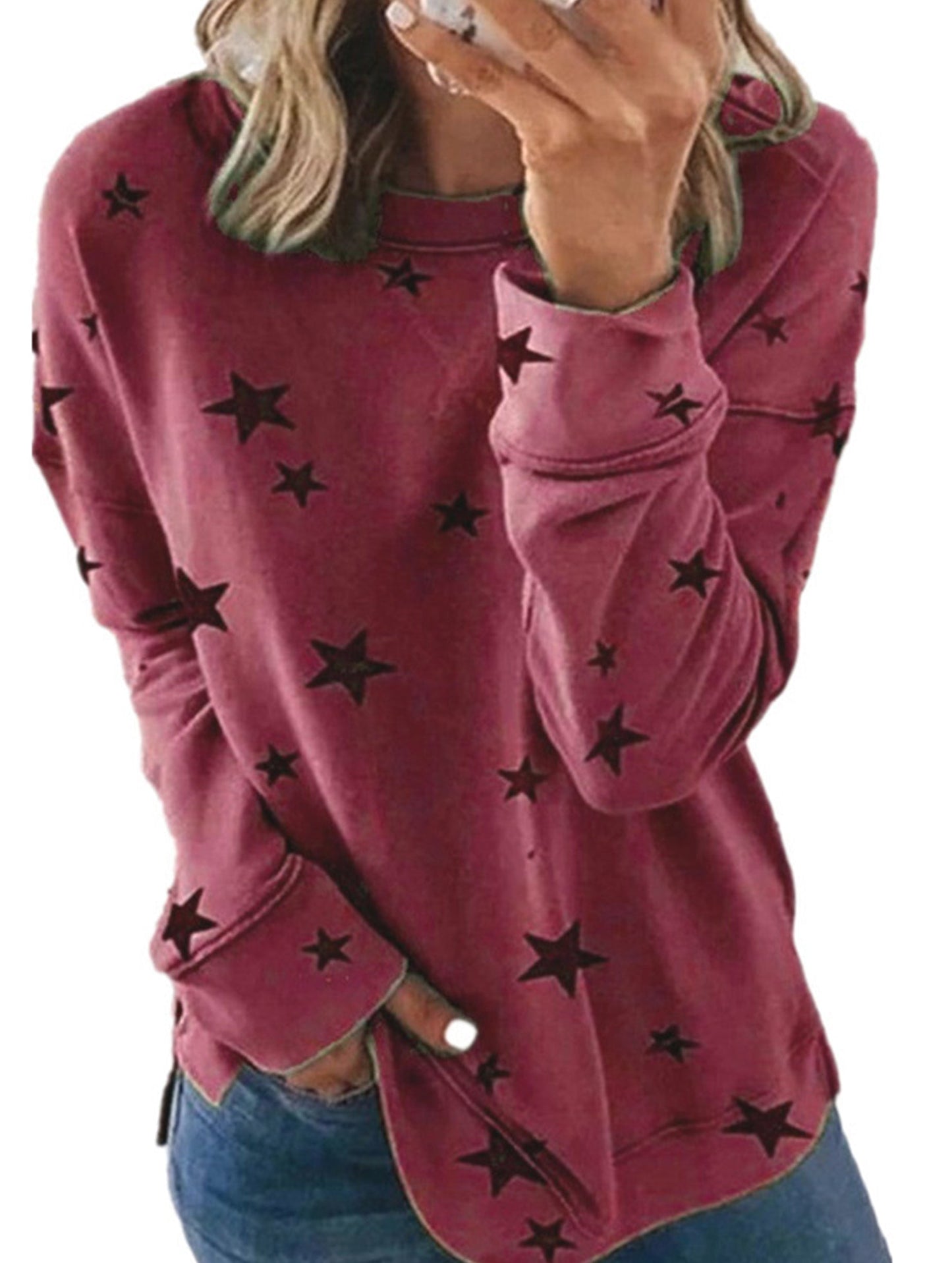 Casual loose large size long-sleeved T-shirt