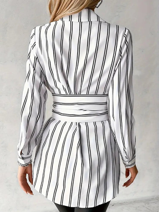 Simple striped tie shirt