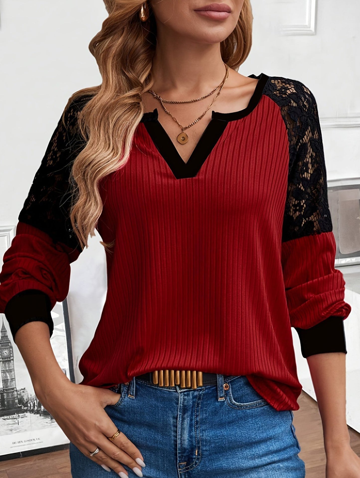 Retro raglan crew neck sweatshirt