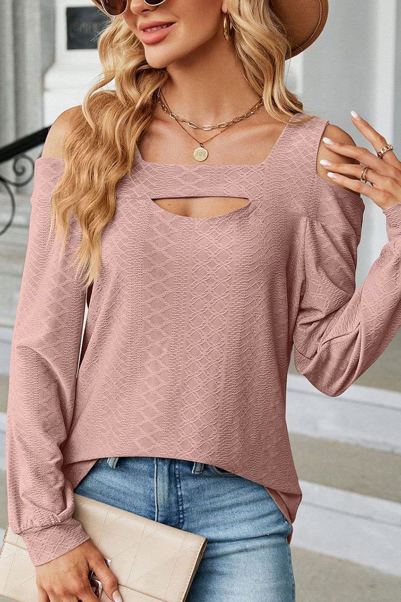 WOMEN SHOULDER STRAP CUT OUT DETAILED BLOUSE TOP