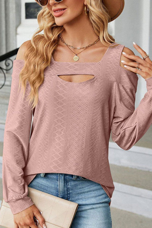 WOMEN SHOULDER STRAP CUT OUT DETAILED BLOUSE TOP