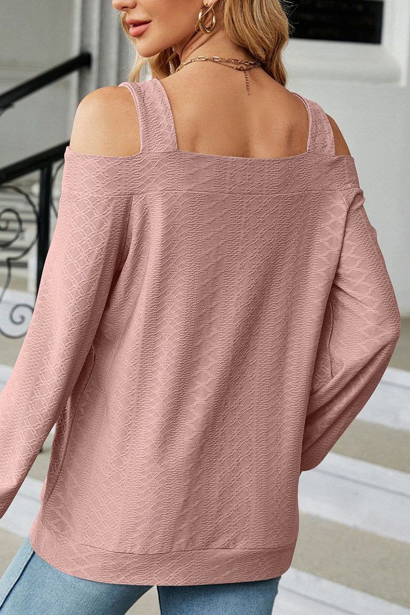 WOMEN SHOULDER STRAP CUT OUT DETAILED BLOUSE TOP