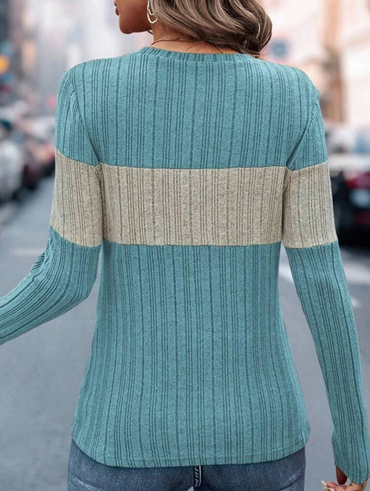 Loose casual color matching T-shirt