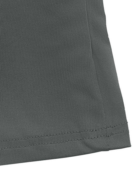 DEEP V-NECK PLEATED SOLID COLOR SIMPLE TOP