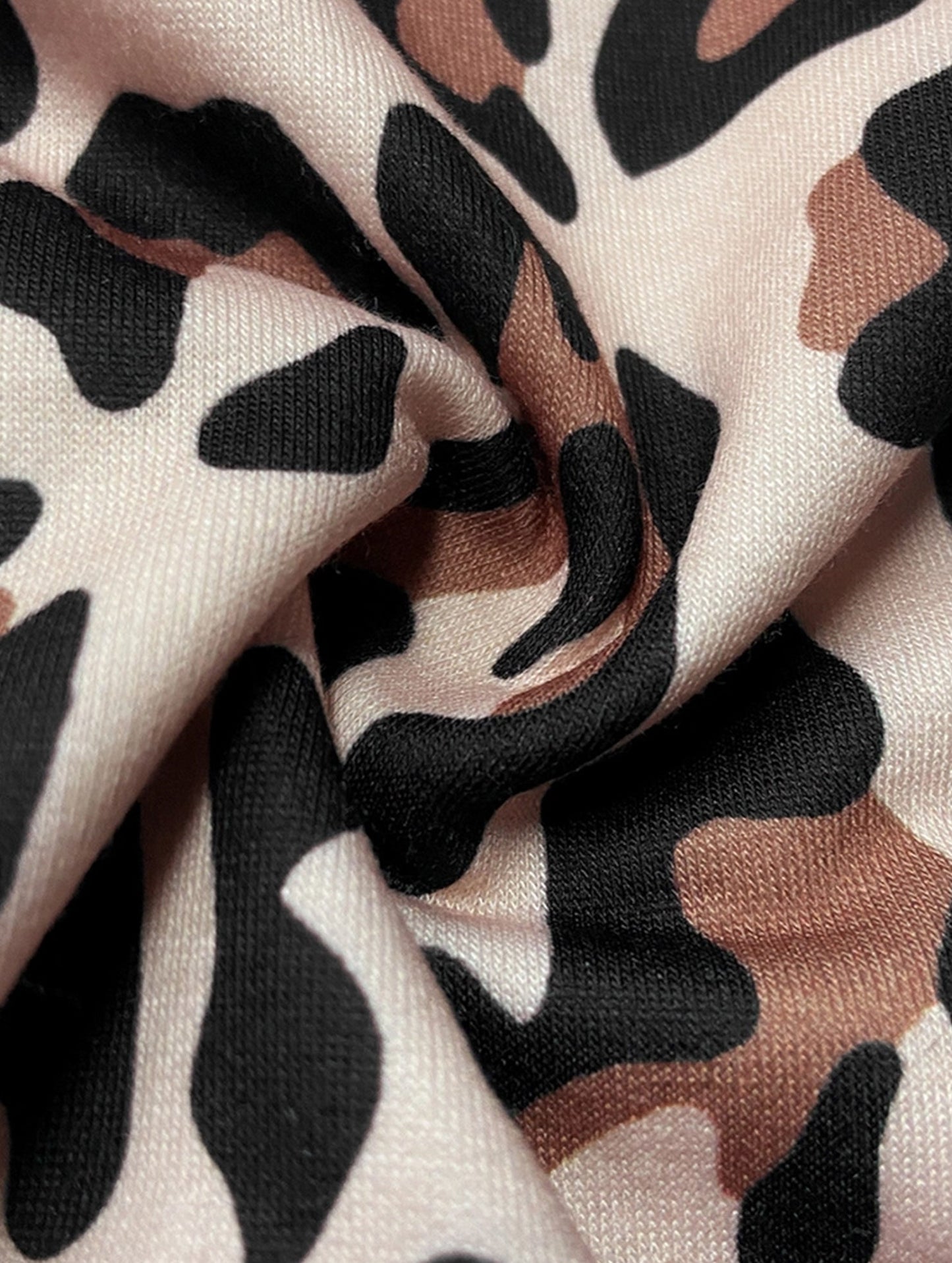 Leopard Print Long-Sleeve Casual Pullover Hoodie