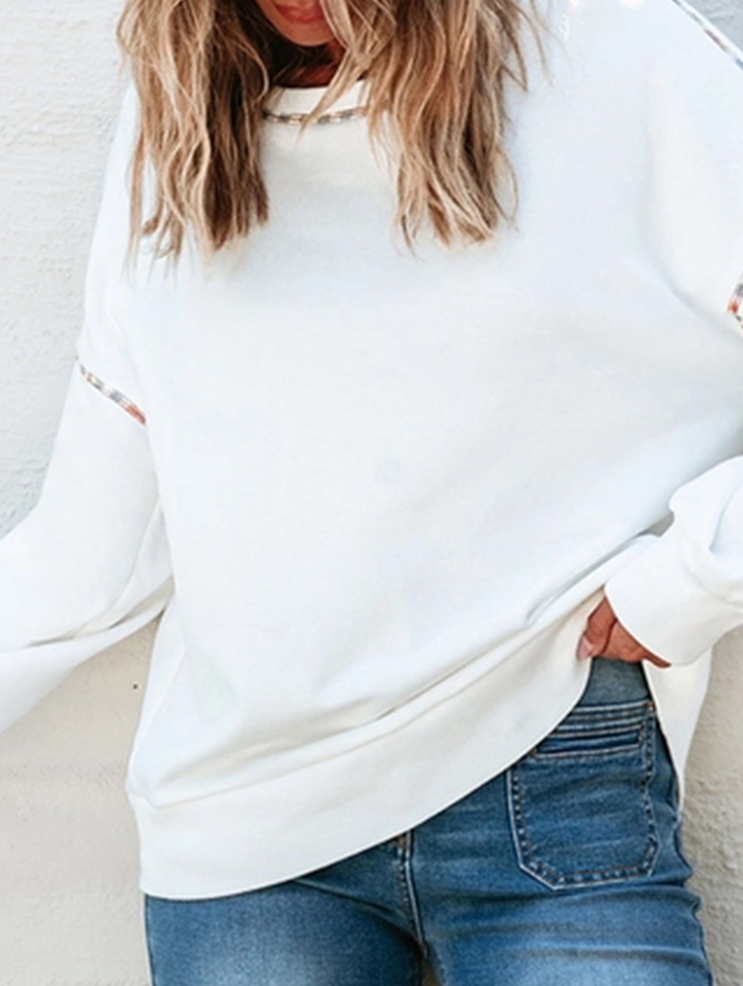 CASUAL STYLE PULLOVER WITH COLOR TRIM HOODIE