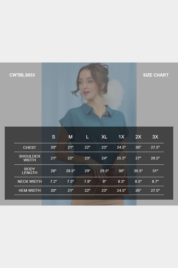 SINGLE BREASTED ROLLED SHORT SLEEVE BLOUSE SHIRT - Doublju