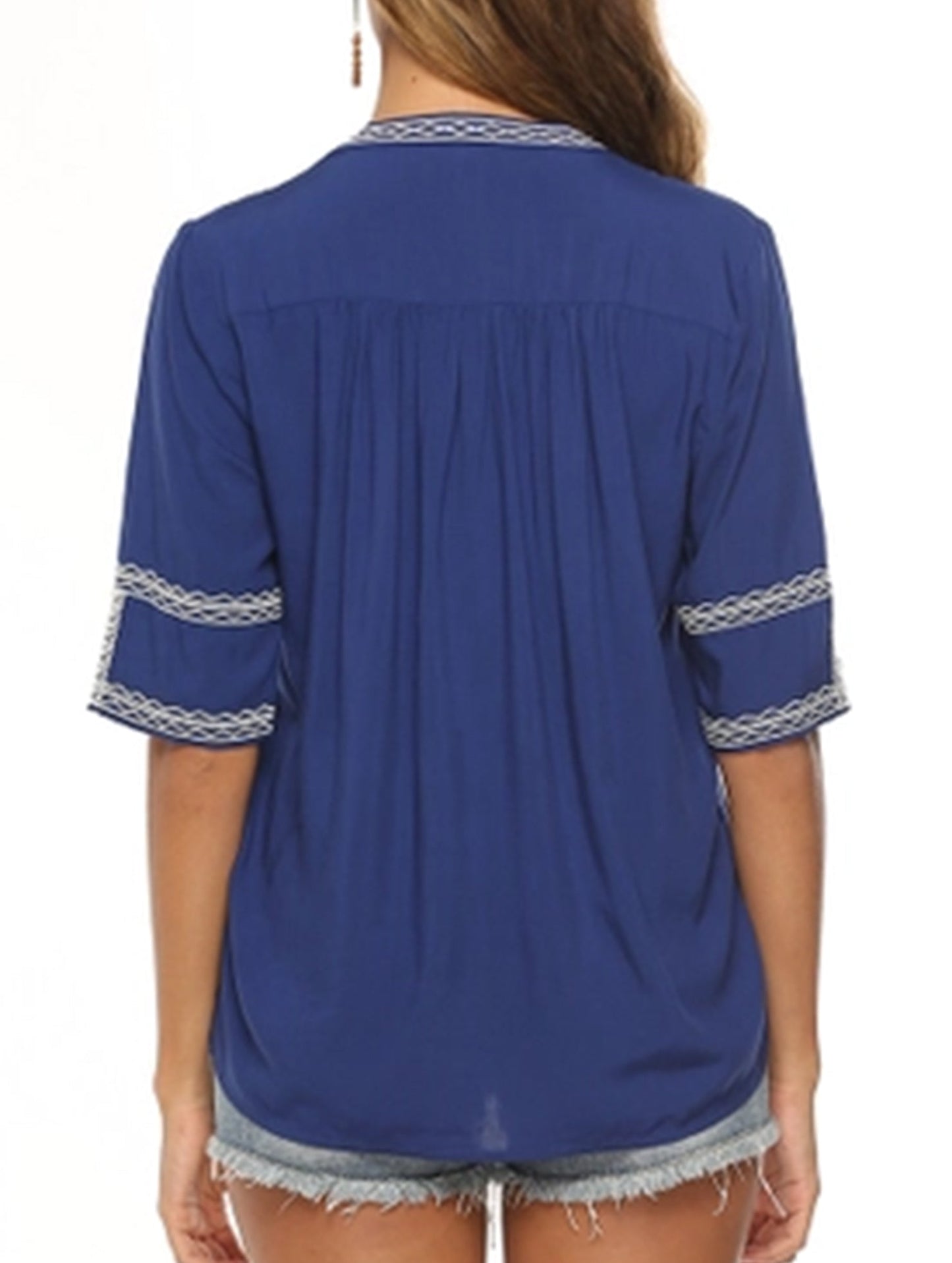 EMBROIDERED SHIRT LOOSE TOP