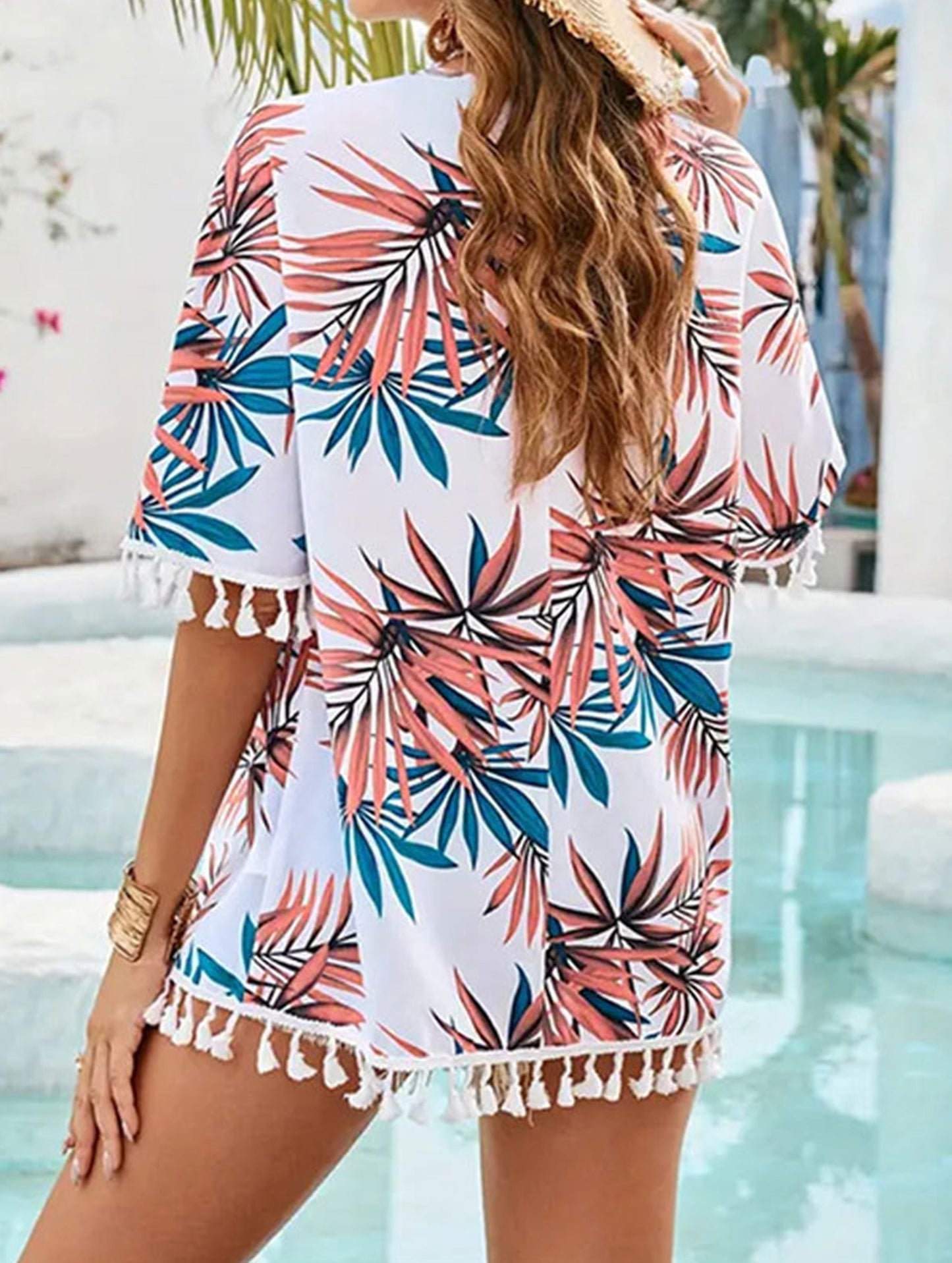 Printed Loose Fit Smock Top ??Lightweight Sunscreen Blouse for Women