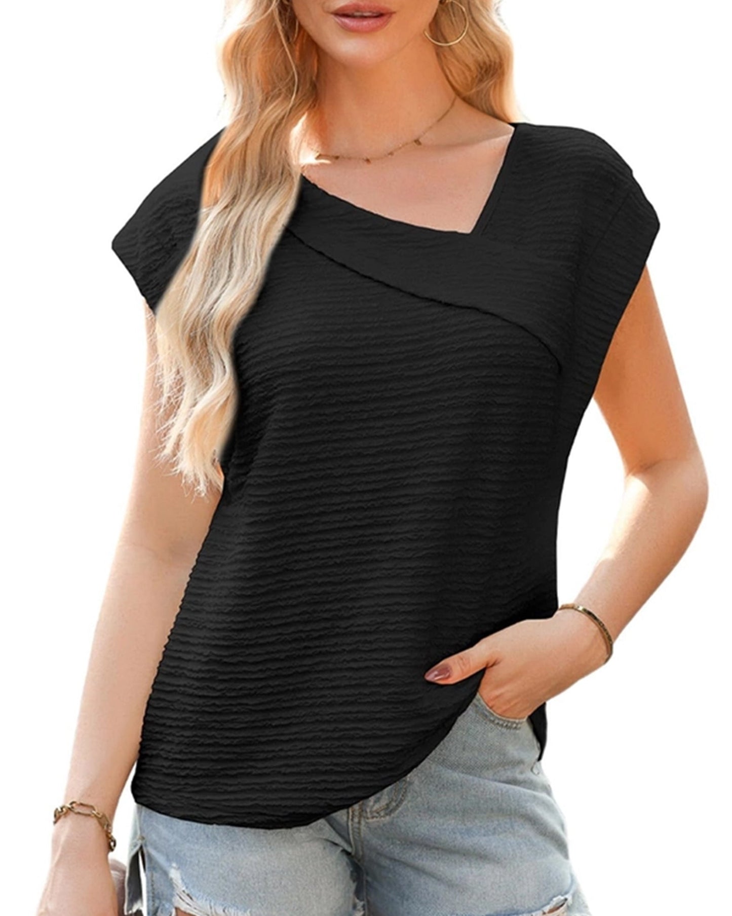 DESIGN SENSE DIAGONAL COLLAR FASHION CASUAL SHIRT