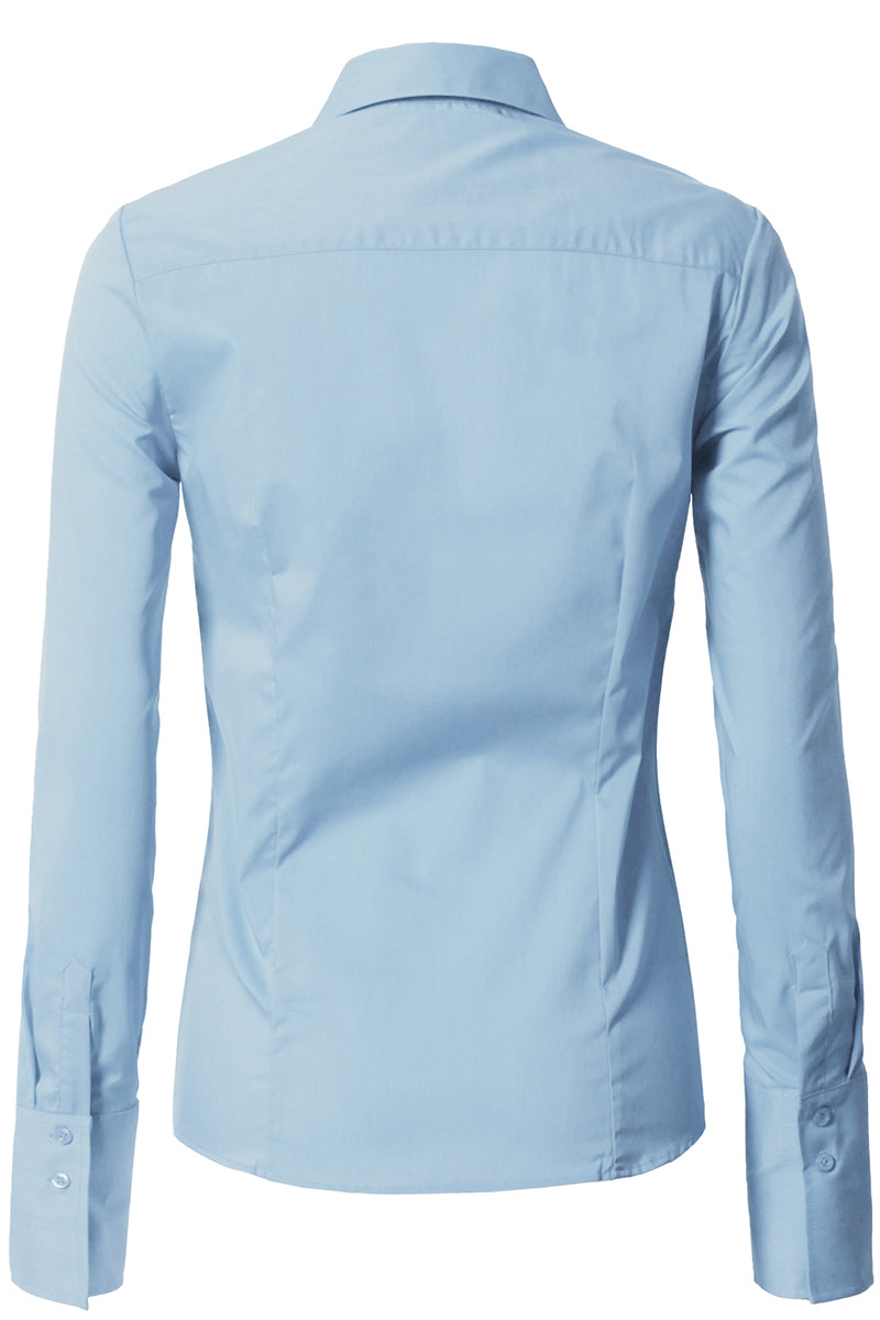 WOMENS BASIC SLIM FIT Y COTTON BUTTON DOWN SHIRTS WITH PLUS SIZE