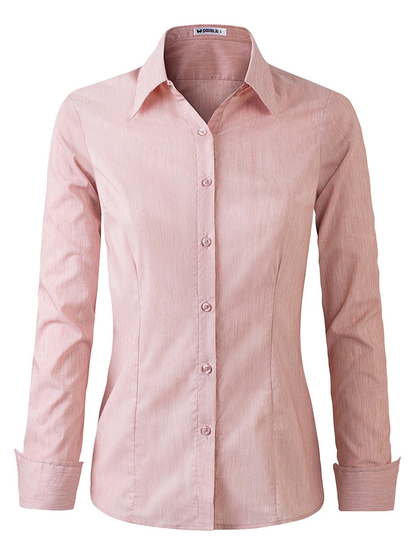 WOMENS BASIC SLIM FIT Y COTTON BUTTON DOWN SHIRTS WITH PLUS SIZE