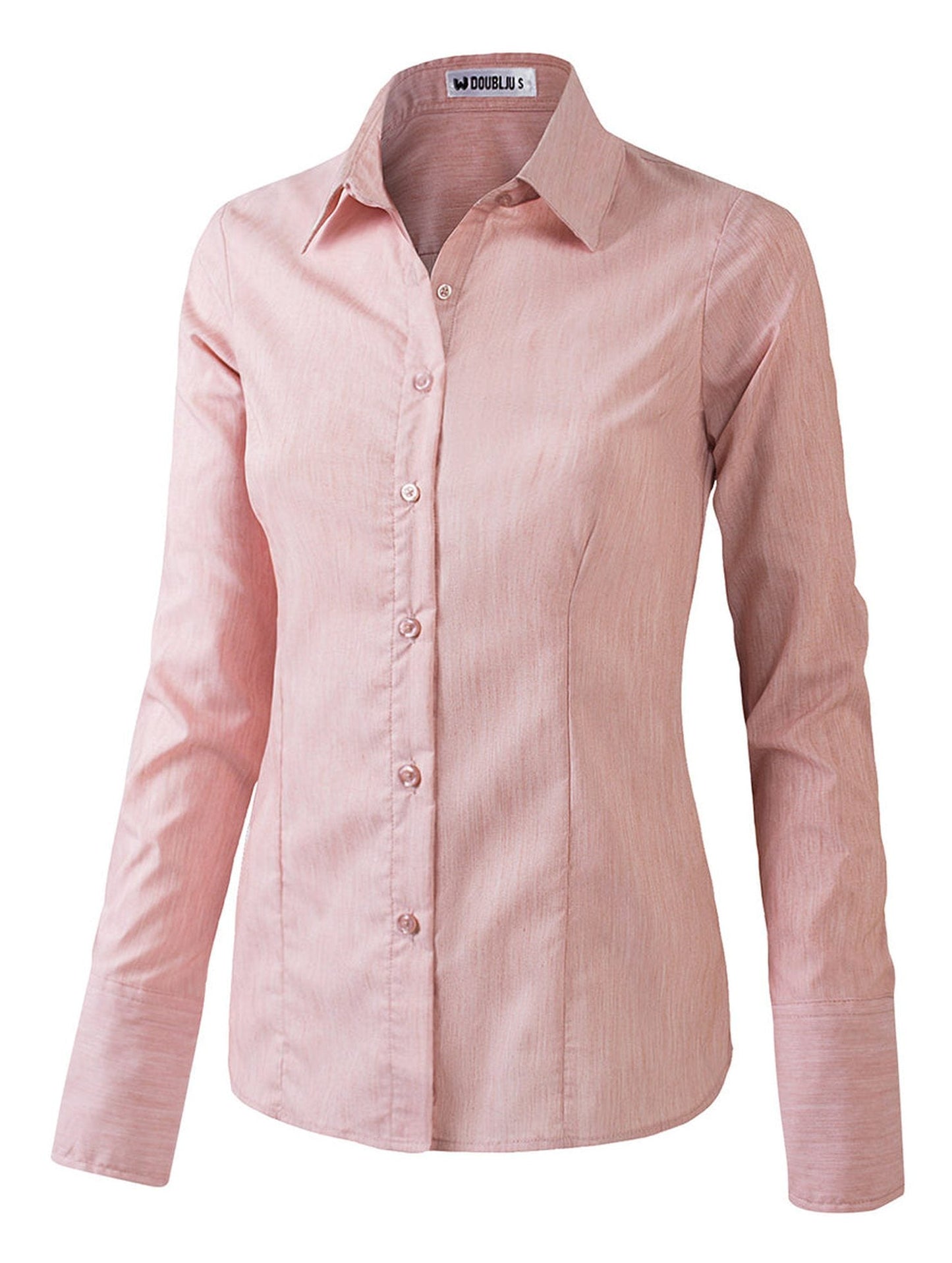 WOMENS BASIC SLIM FIT Y COTTON BUTTON DOWN SHIRTS WITH PLUS SIZE