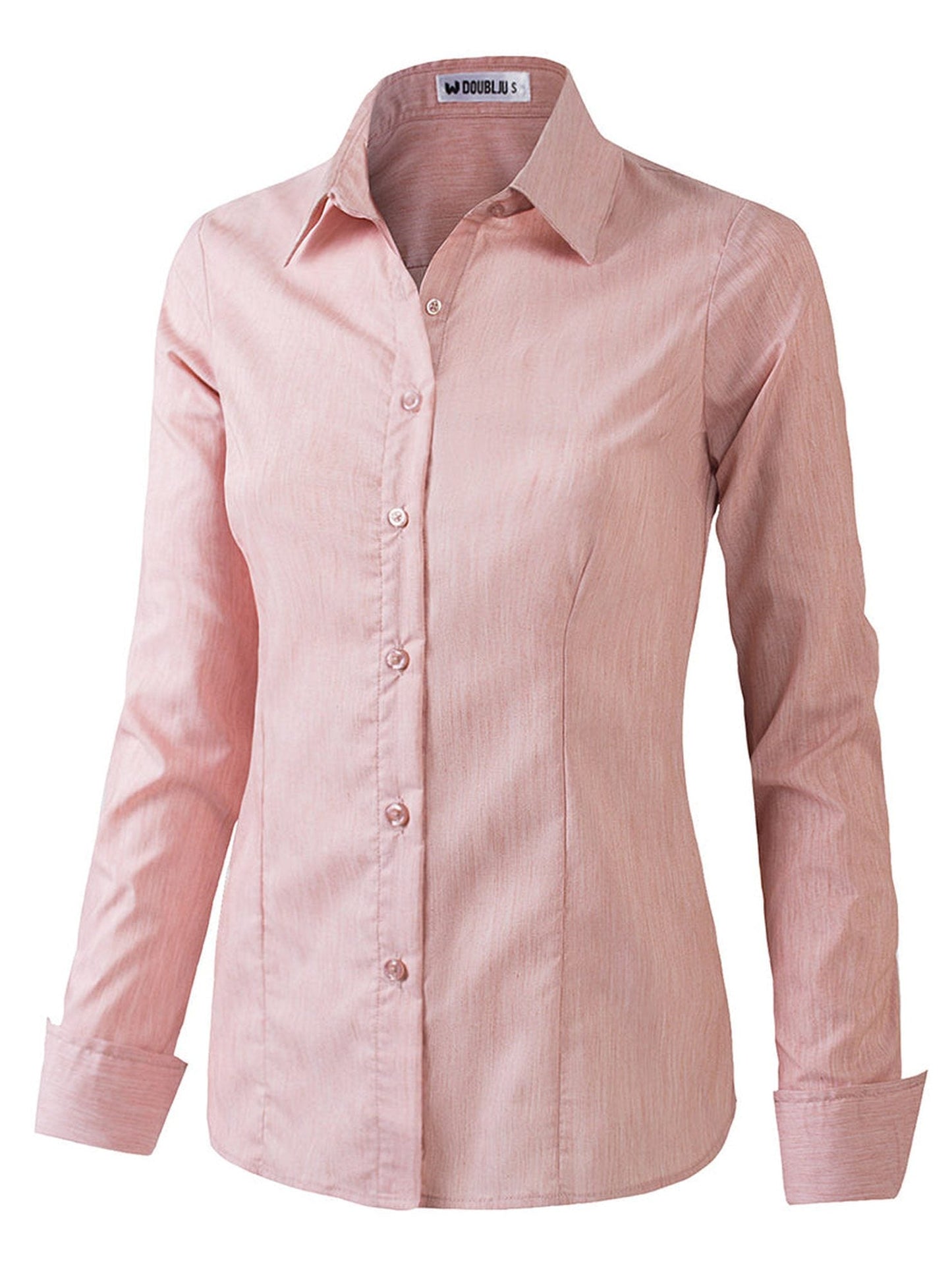 WOMENS BASIC SLIM FIT Y COTTON BUTTON DOWN SHIRTS WITH PLUS SIZE