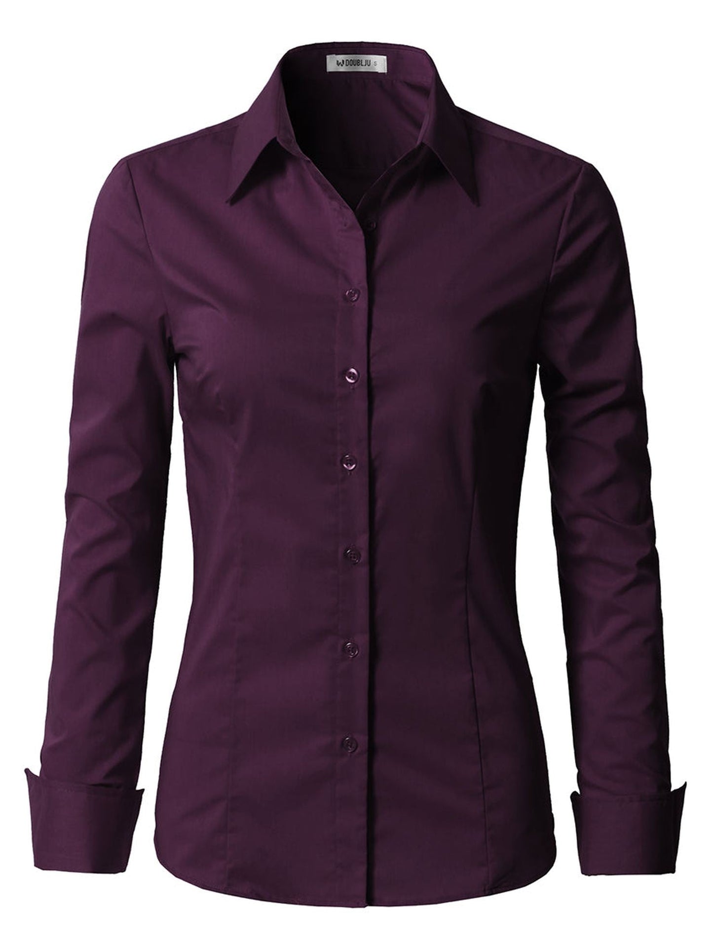 WOMENS BASIC SLIM FIT Y COTTON BUTTON DOWN SHIRTS WITH PLUS SIZE