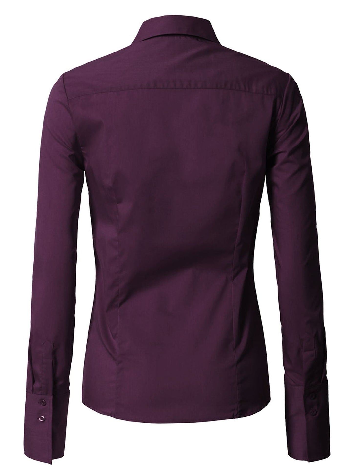 WOMENS BASIC SLIM FIT Y COTTON BUTTON DOWN SHIRTS WITH PLUS SIZE