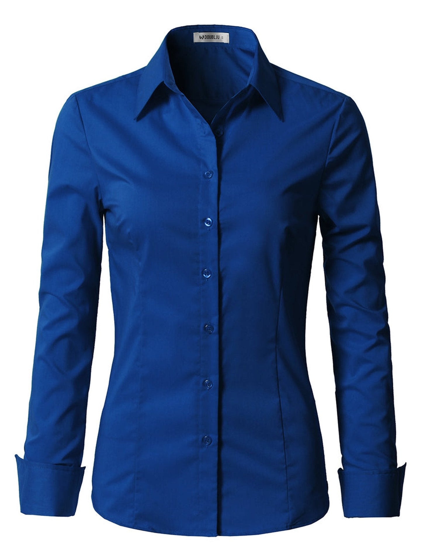 WOMENS BASIC SLIM FIT Y COTTON BUTTON DOWN SHIRTS WITH PLUS SIZE