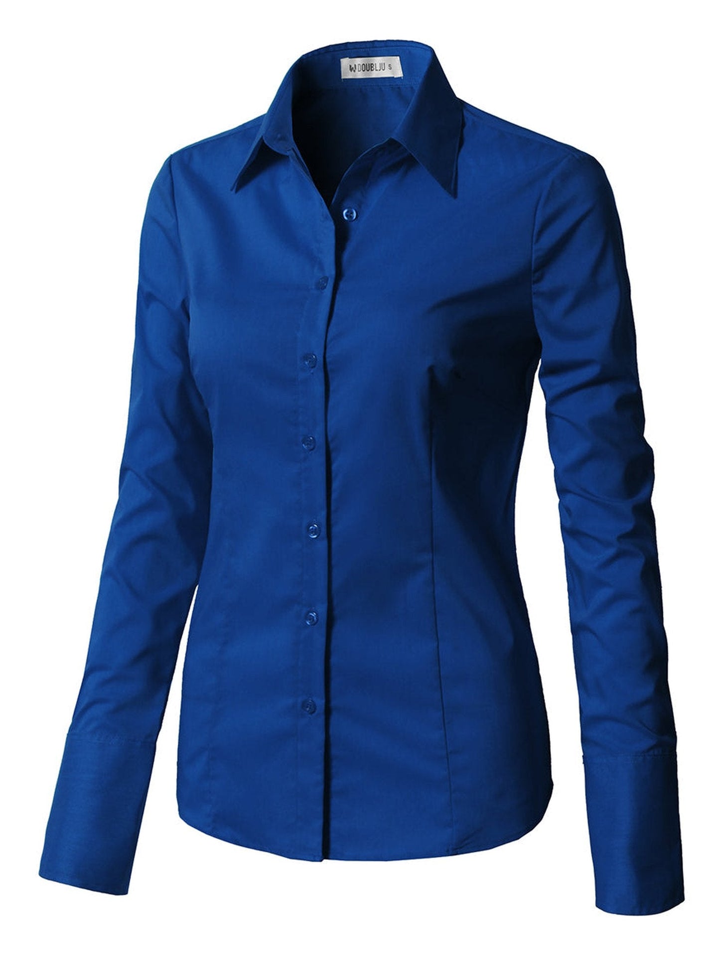 WOMENS BASIC SLIM FIT Y COTTON BUTTON DOWN SHIRTS WITH PLUS SIZE